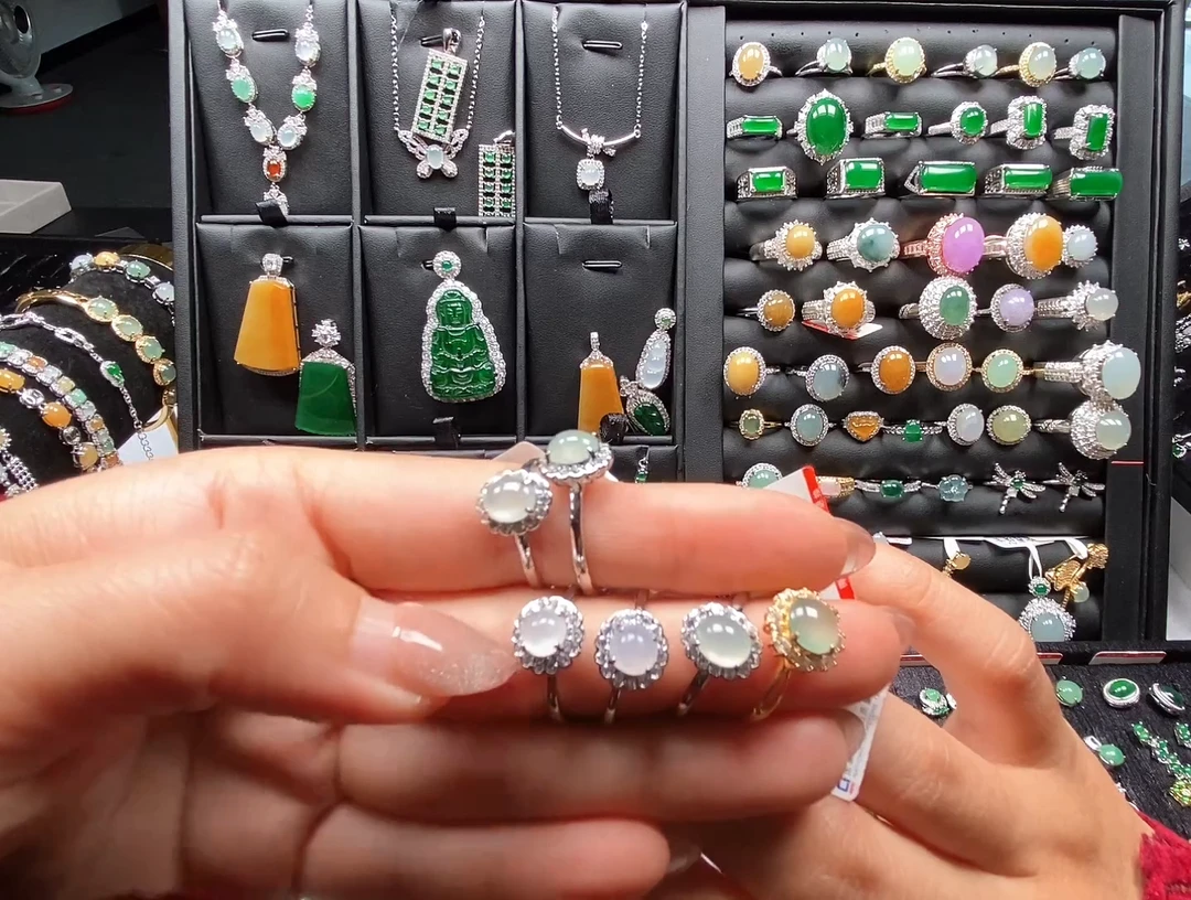 合金戒指翡翠9 任意选择一对