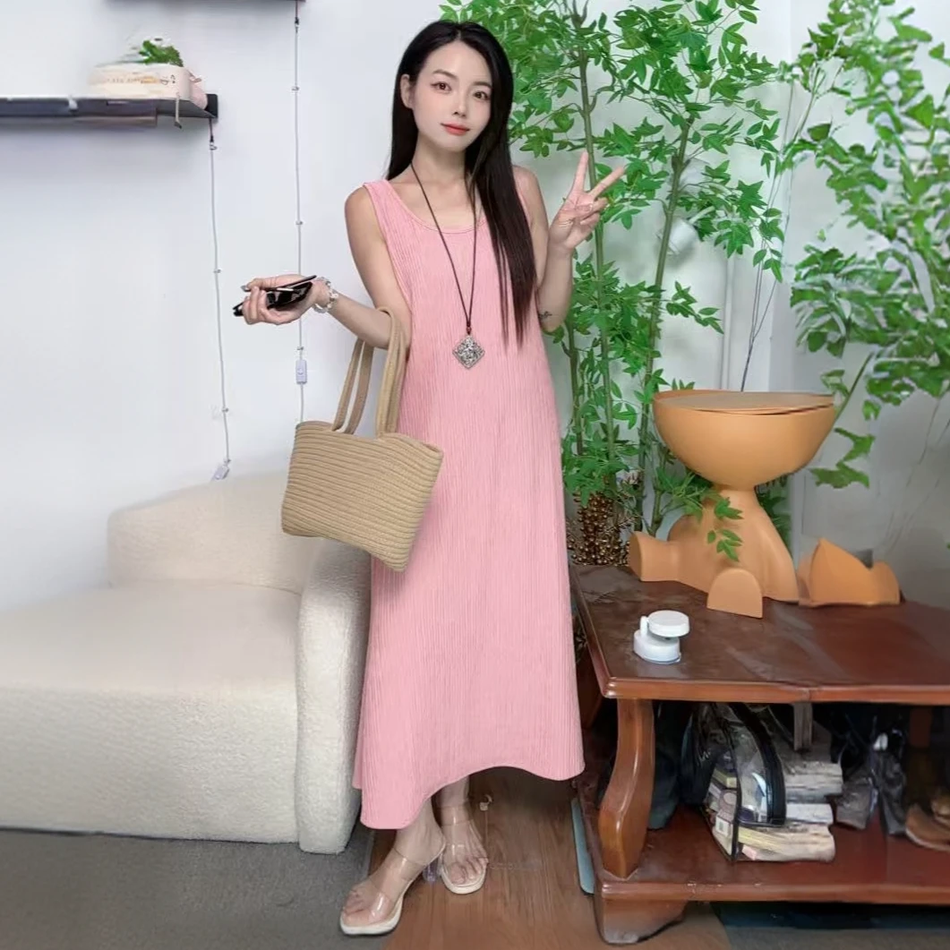 【背心款】夏季宽肩带透气吊带裙无袖连衣裙女装休闲气质显瘦内搭