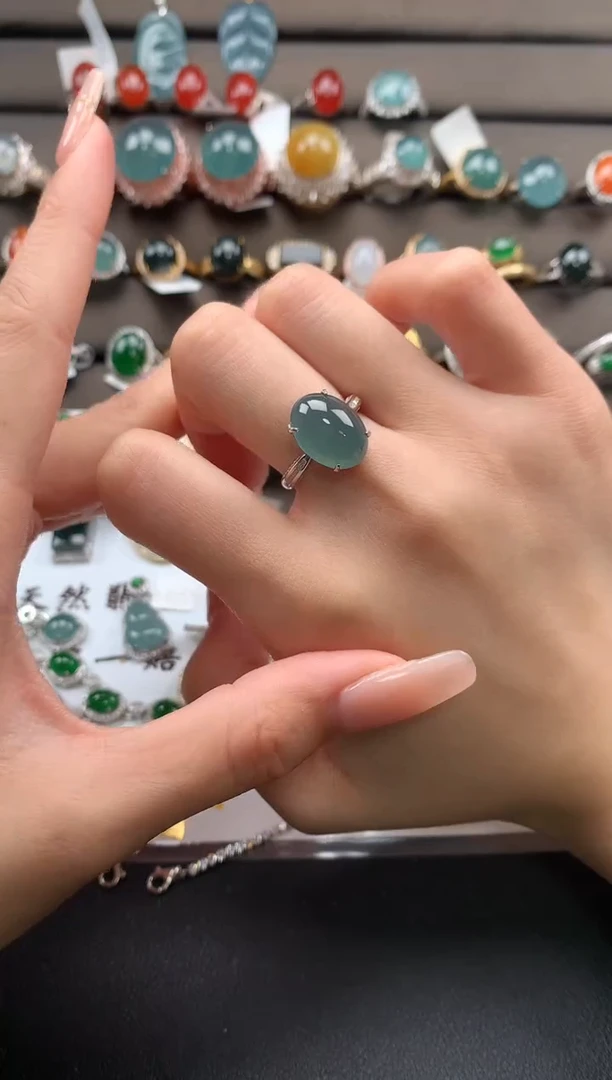 【闪购商品】翡翠戒指银S925镶嵌32132131