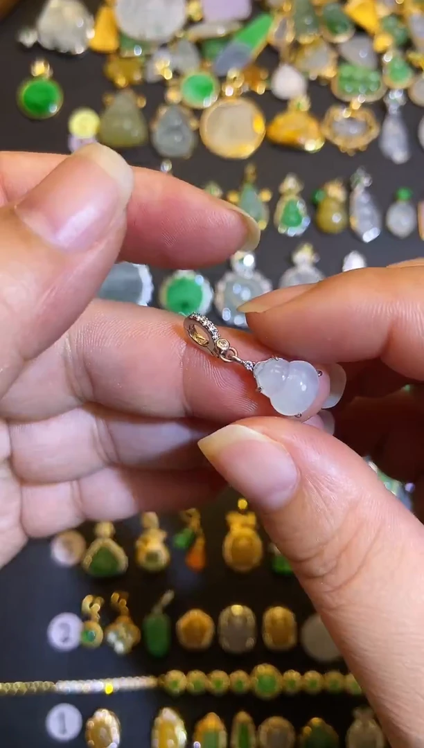 吊坠(不含链)银S925镶嵌翡翠1