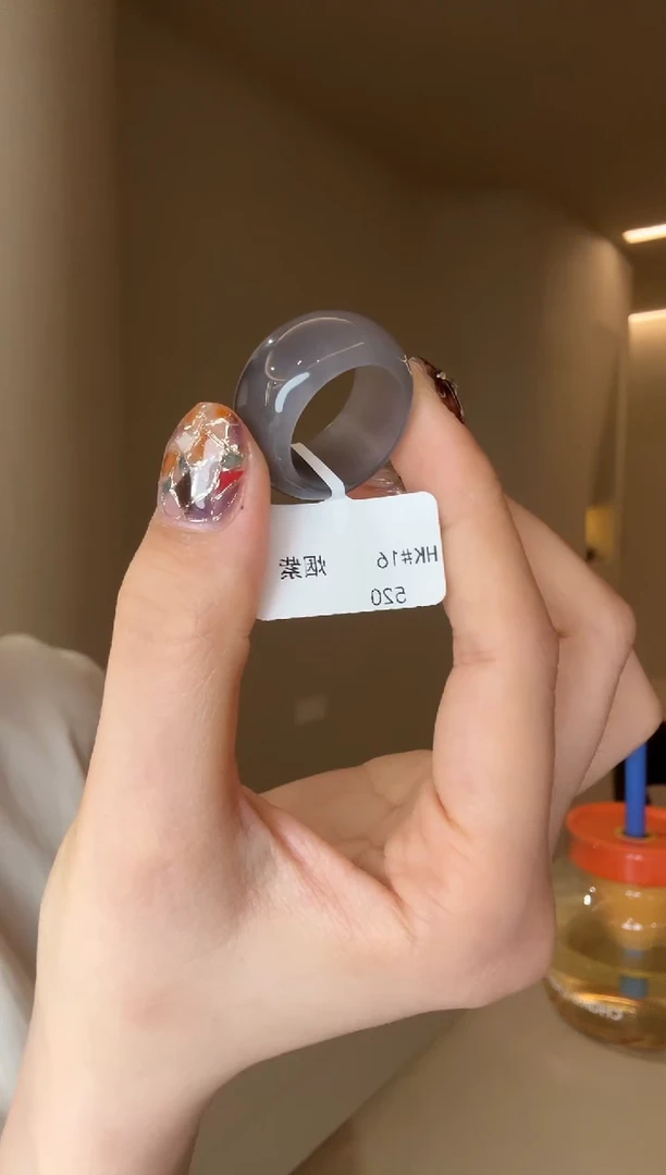 未镶嵌戒指和田玉16码烟紫（轮胎