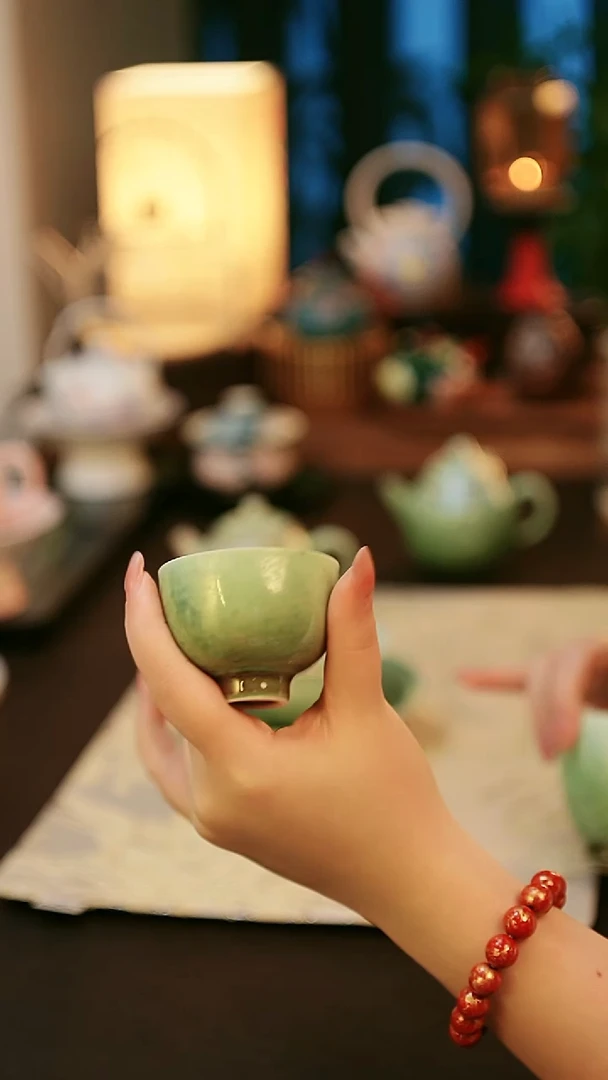 陶瓷茶具楚门窑变美人醉客杯