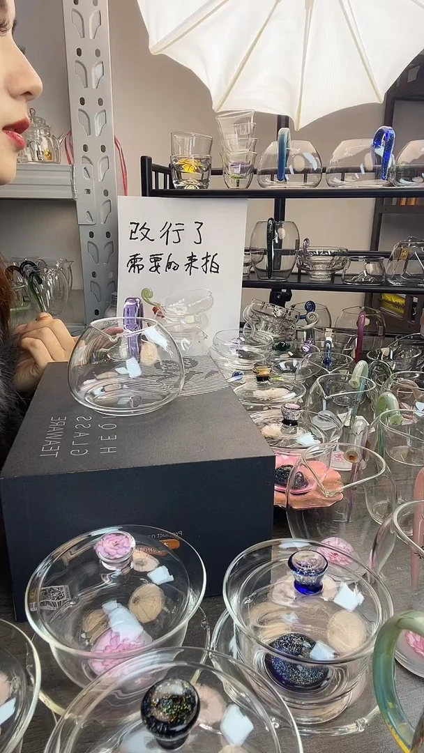 手工艺品玻璃禾器 淡然浅紫 风谜