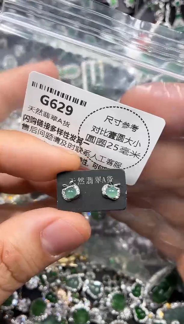 颈饰未镶嵌翡翠G629耳钉