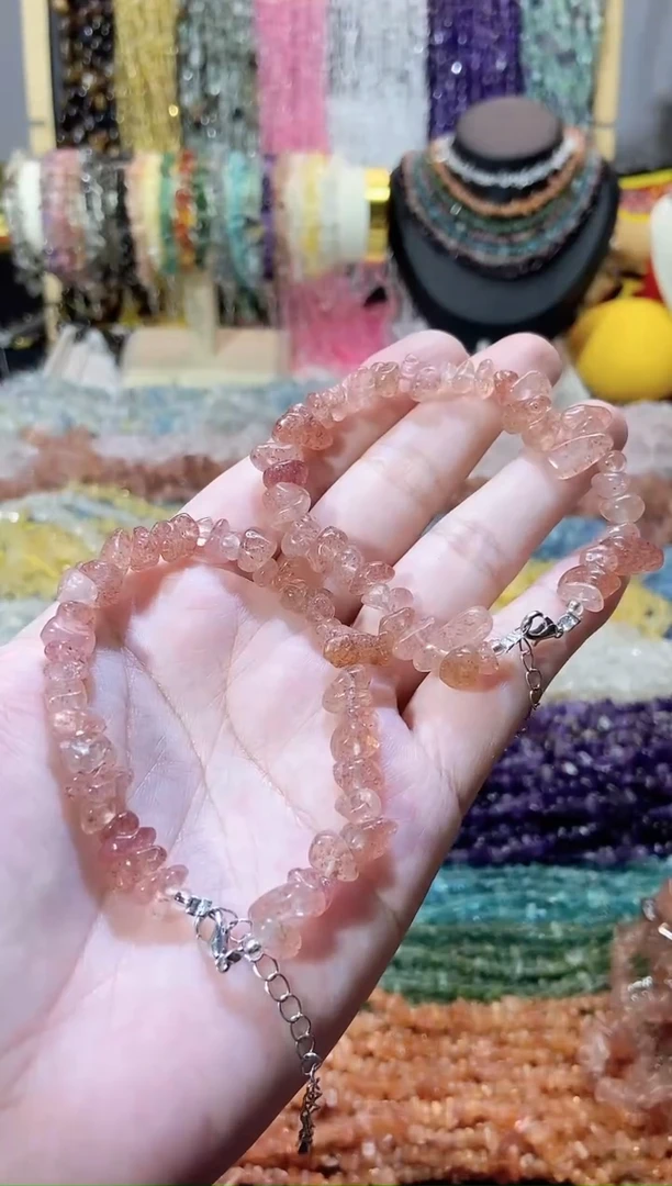 未镶嵌珠宝半成品水晶草莓晶手链