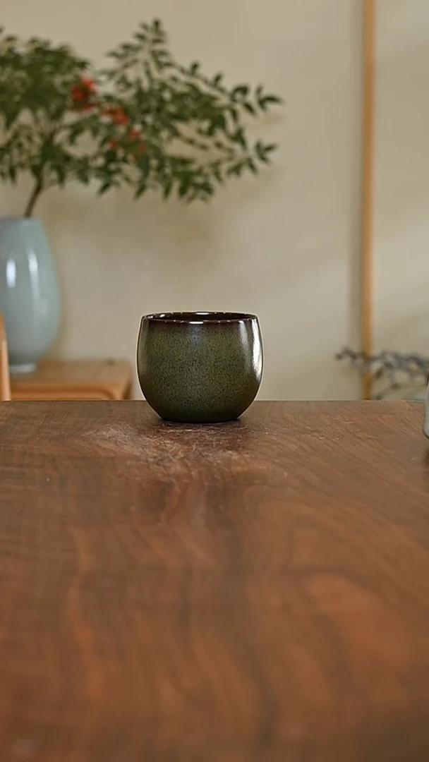 暖心杯 矿石釉 微瑕 朱法喜款