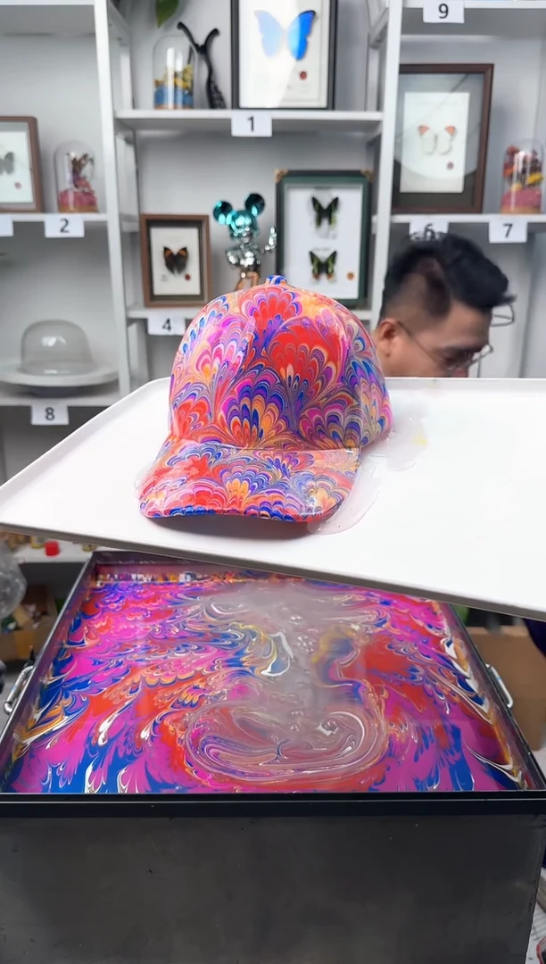 纯棉儿童款凤尾纹水拓帽