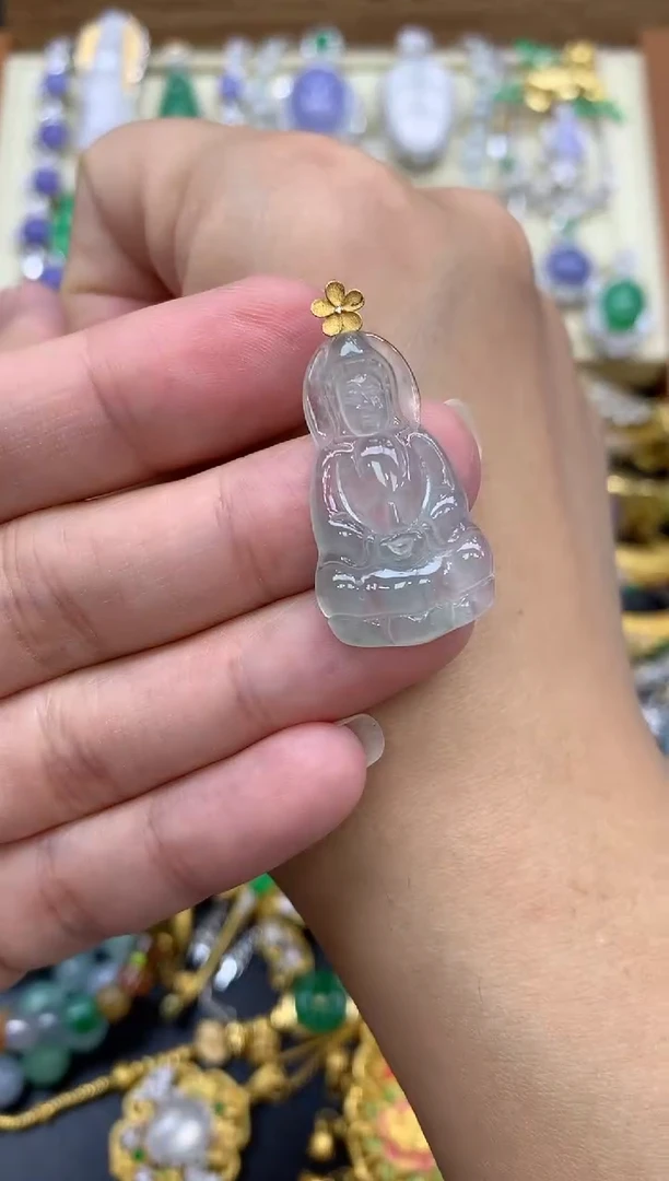 翡翠18K金镶嵌颈饰90-中国好珍宝