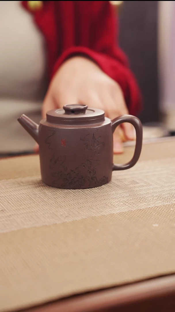 原矿天青紫泥德中紫砂壶28