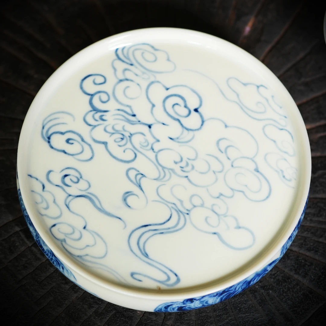 祥云干泡 陶瓷手绘壶承