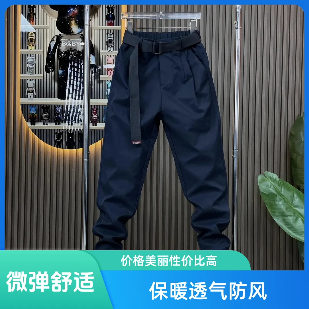 2025春秋新款皮带腰休闲百搭直筒工装裤高品质微弹束脚休闲裤男款