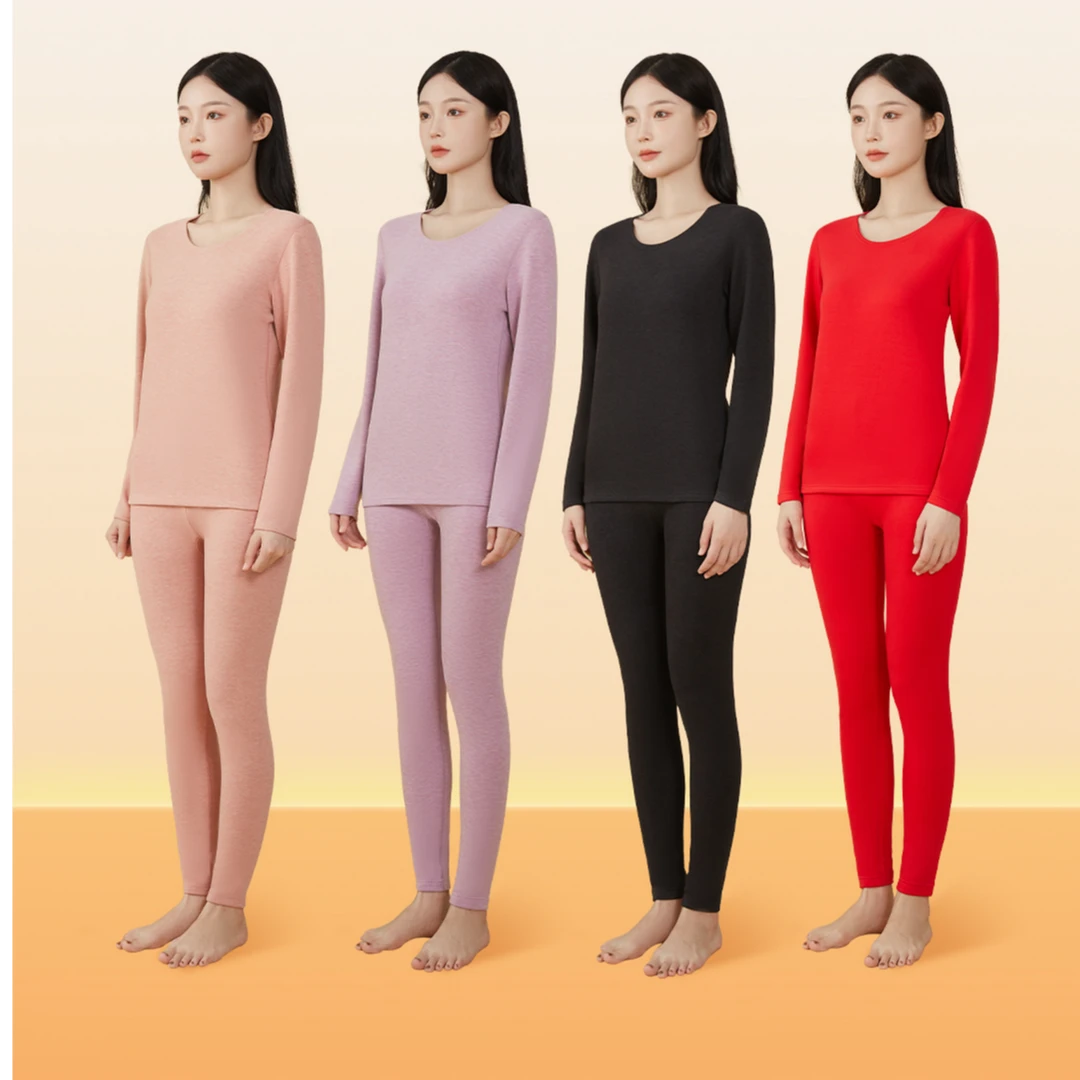 【虾米家】秋冬女士保暖秋衣火芯套装6312