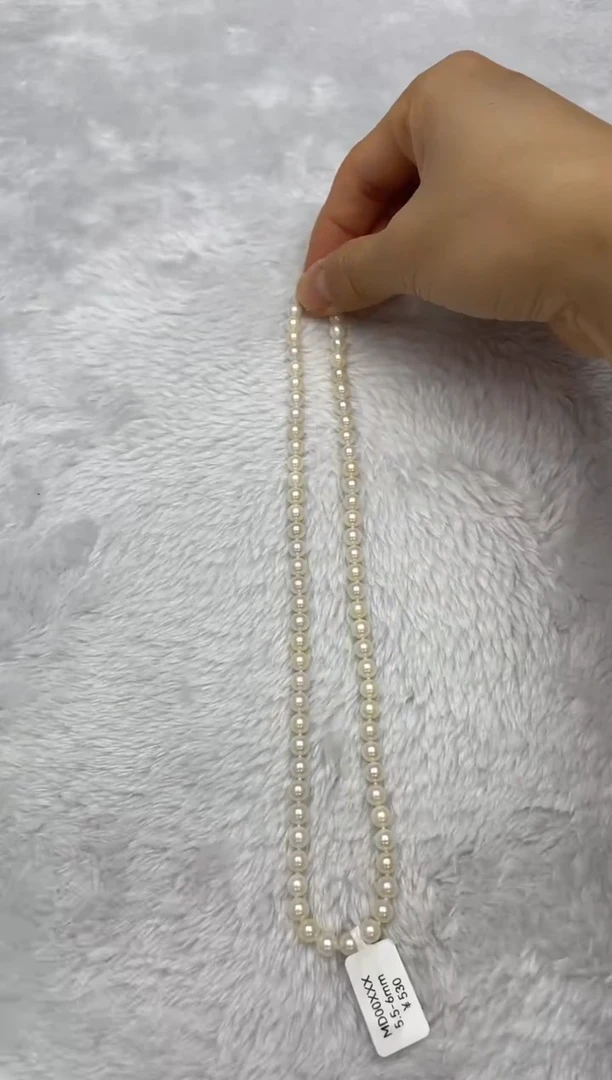 项链银S925镶嵌海水珍珠AK羽皇金5.5-6mm