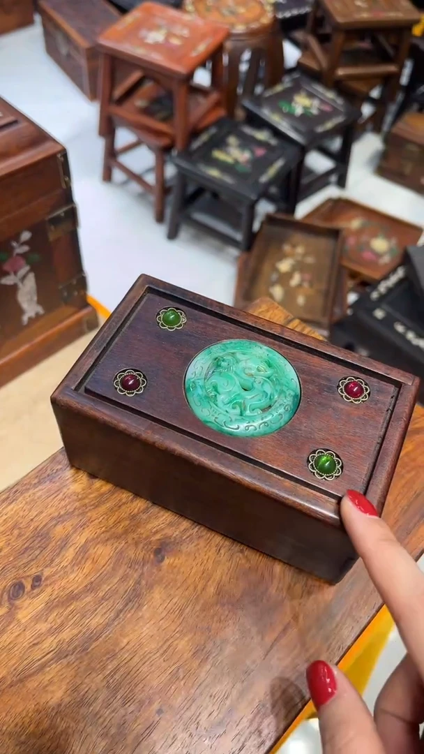 【闪购商品】木玉石镶嵌机关盒
