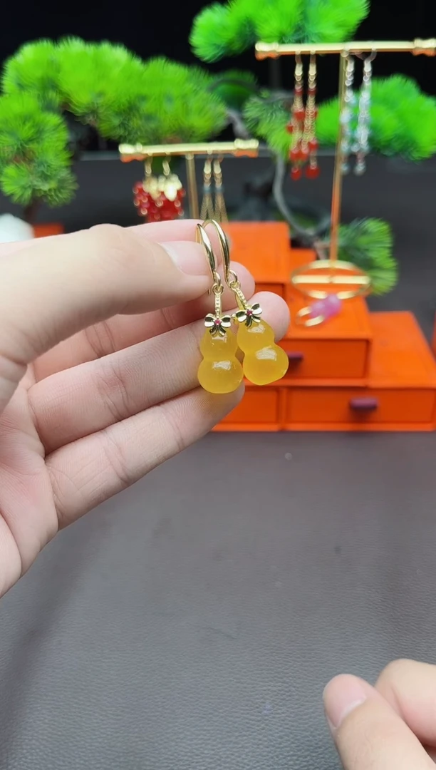 玛瑙/玉髓耳饰银S925镶嵌333