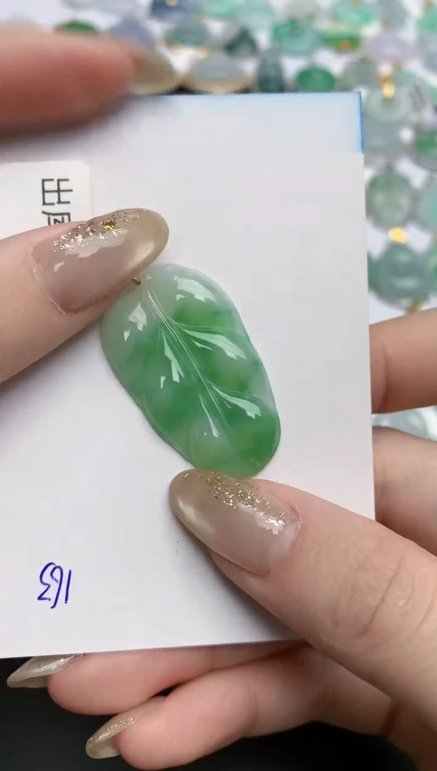 【闪购商品】翡翠颈饰18K金镶嵌天然缅甸翡翠A货