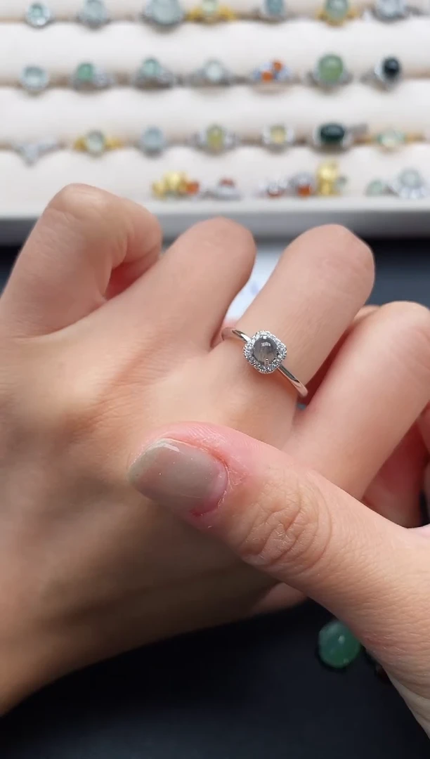 银S925镶嵌戒指翡翠1111111+5