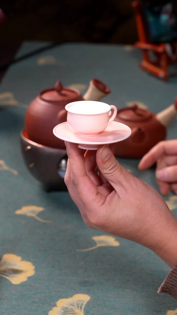 w****g景德镇漫粉杯+垫一套