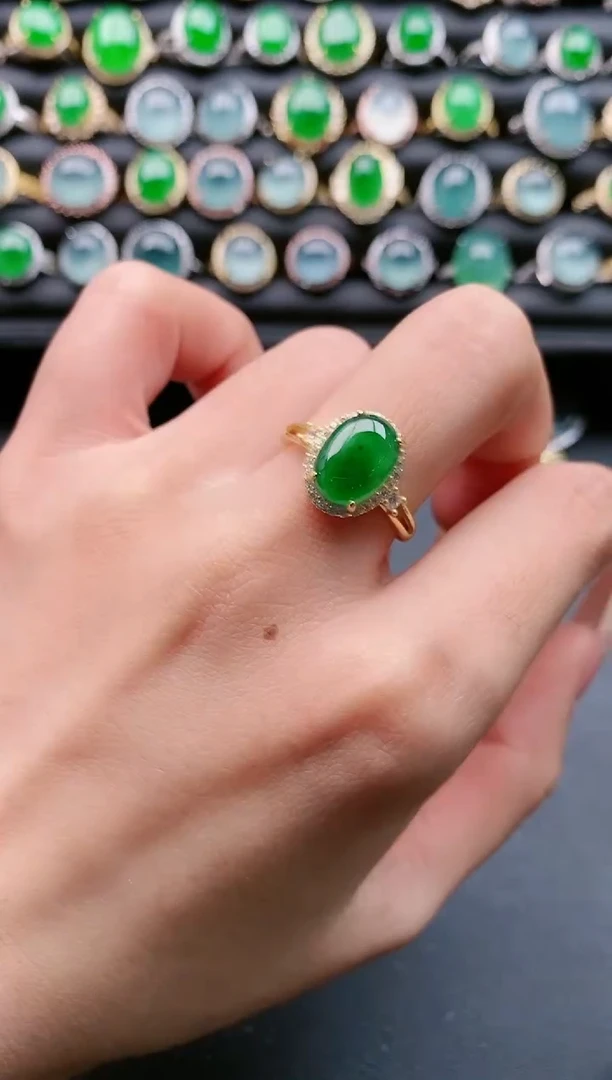 【闪购商品】翡翠戒指银S925镶嵌1111111