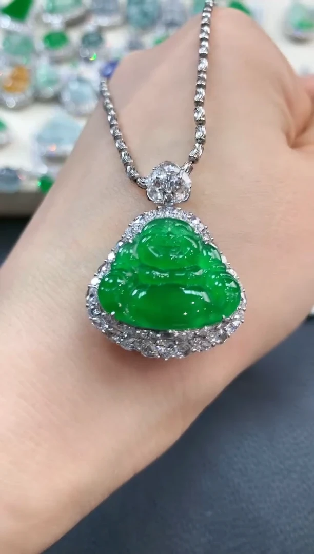 【闪购商品】翡翠吊坠(不含链)18K金镶嵌m90