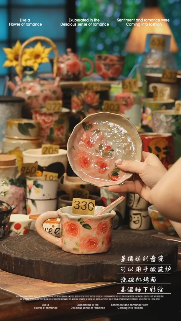 陶瓷景德镇高温釉下彩手工手绘款式