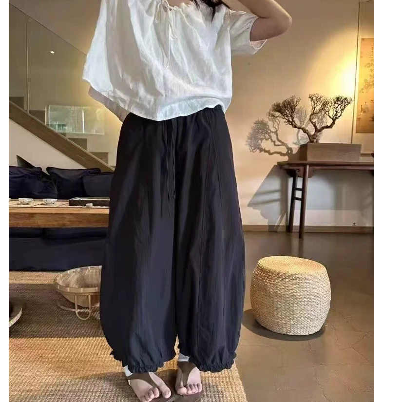 木耳边韩系九分花苞裤