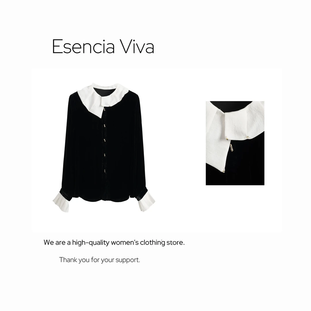 EV.【原创设计】小众设计师款简约气质百搭开衫衬衫上衣EVZZ0235