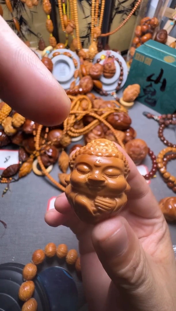 手串橄榄核宝宝佛一对