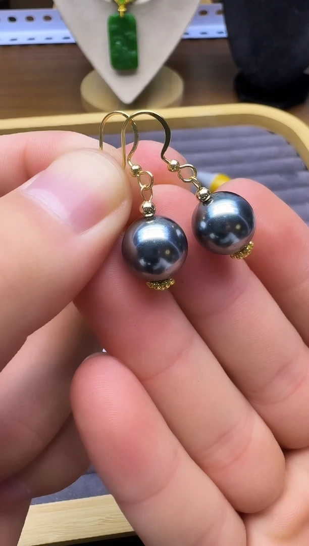 14K金镶嵌耳饰淡水珍珠E70