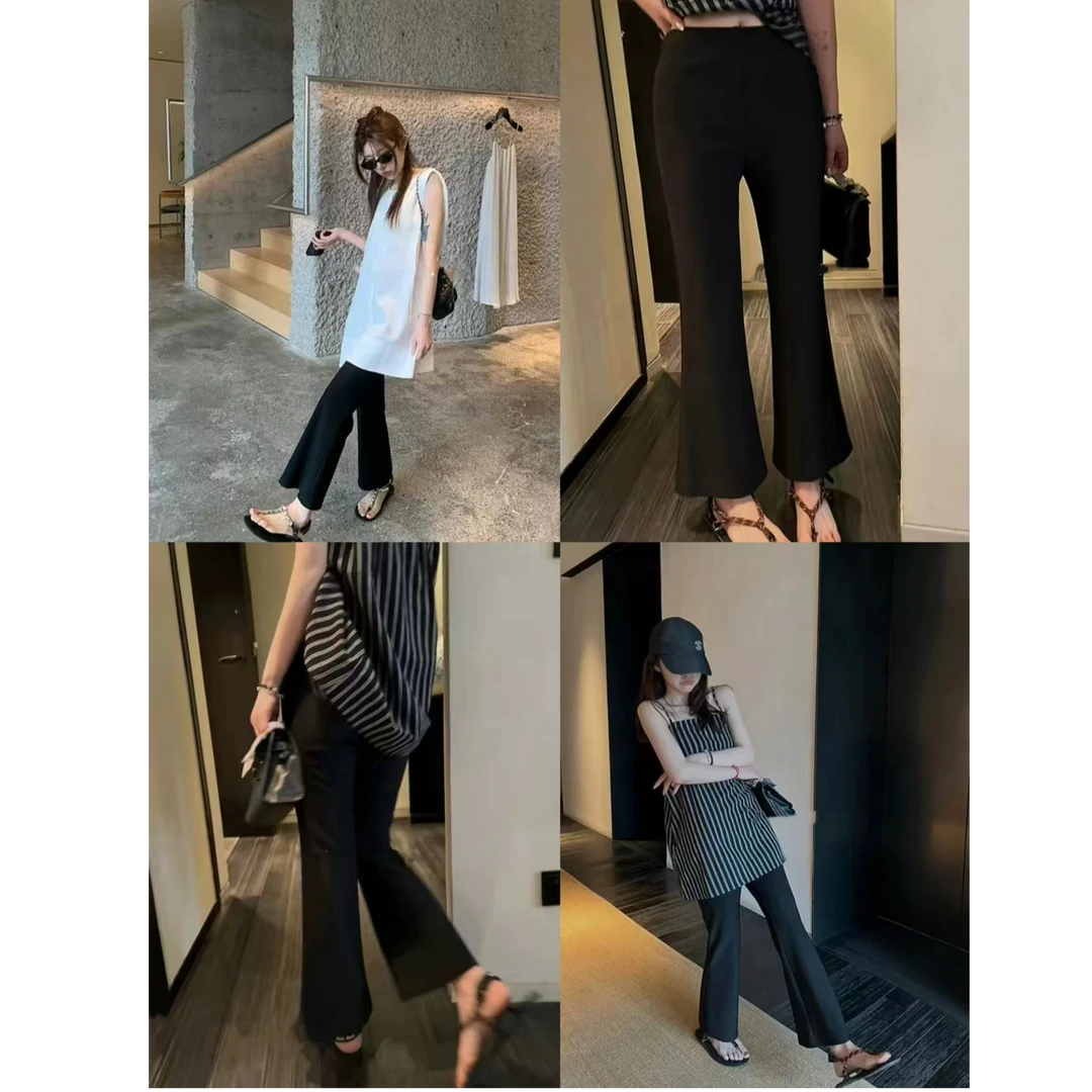 十三行白白-夏季薄款百搭薄料微喇裤#8998/3206