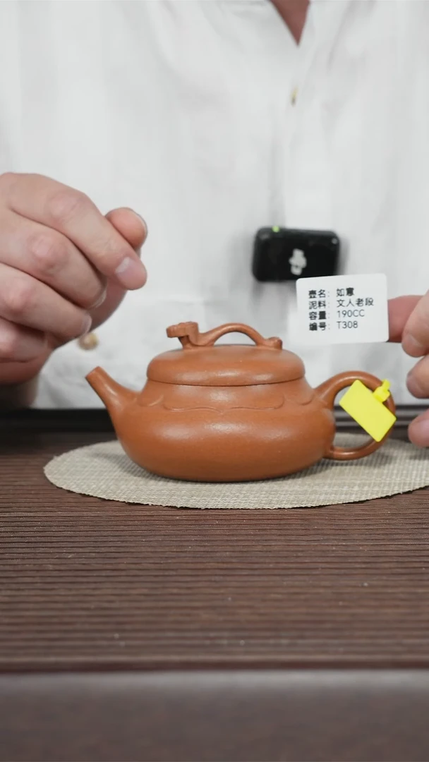 茶壶紫砂T308 文人老段 如意 190cc