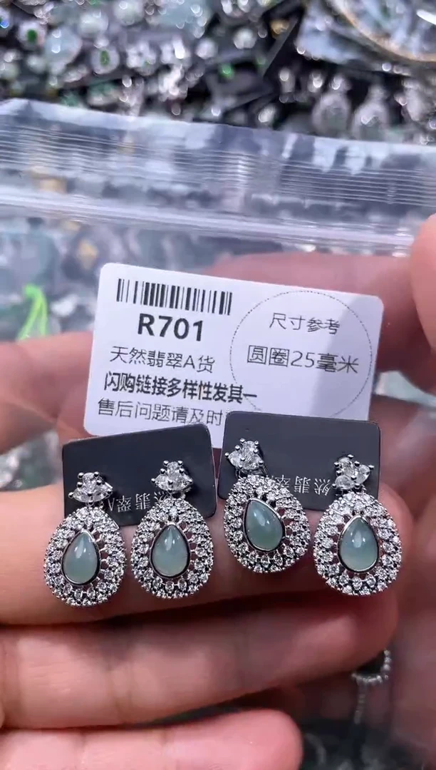 【闪购商品】翡翠颈饰未镶嵌R701耳钉 多样性发其一