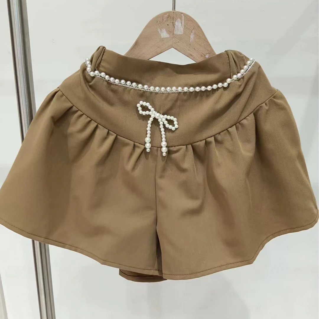 中大童潮童早24119女童洋气时髦高定时尚百搭重工珍珠半裙