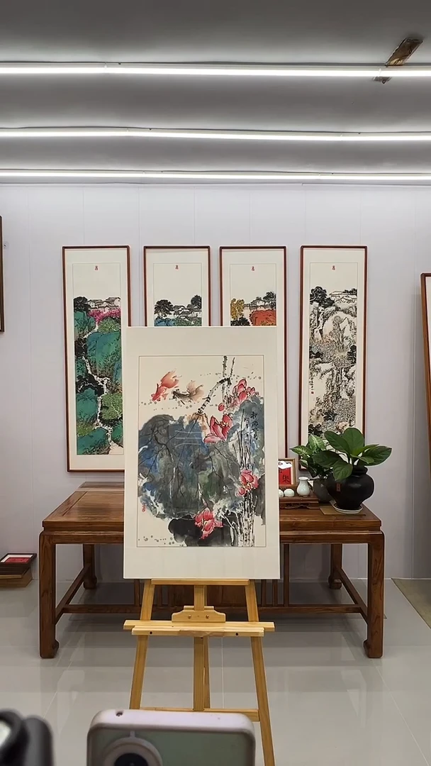 国画阿里丁 90*55  和为贵