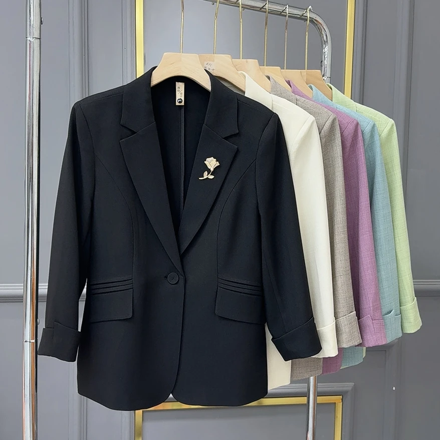 2025秋季新款设计感时尚气质西装女洋气显瘦遮肉休闲小西服2520