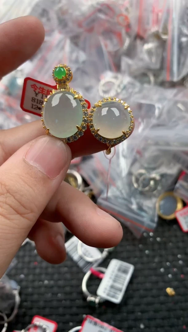 银S925镶嵌戒指翡翠555    9