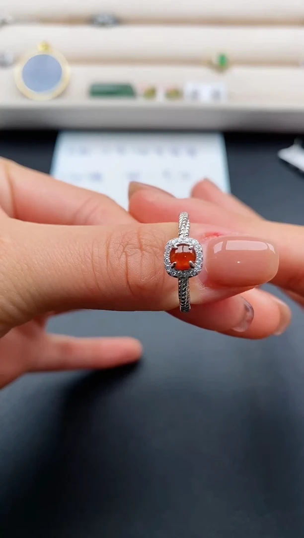 银S925镶嵌戒指翡翠3333333+5