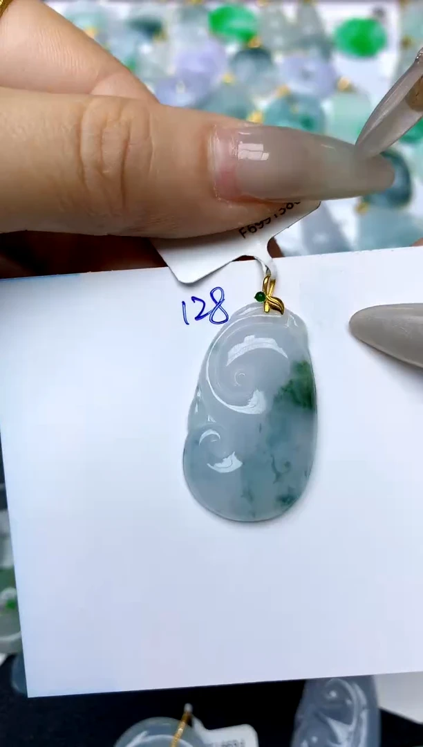 【闪购商品】翡翠颈饰18K金镶嵌天然A货翡翠