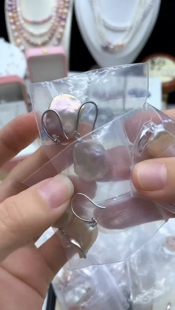 银S925镶嵌耳饰淡水珍珠多样性发其一