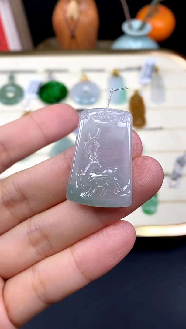 吊坠(不含链)未镶嵌翡翠鹿牌@@CMT0336