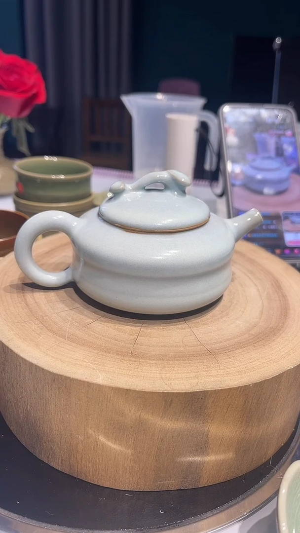 摆件陶原生态原矿天青如意