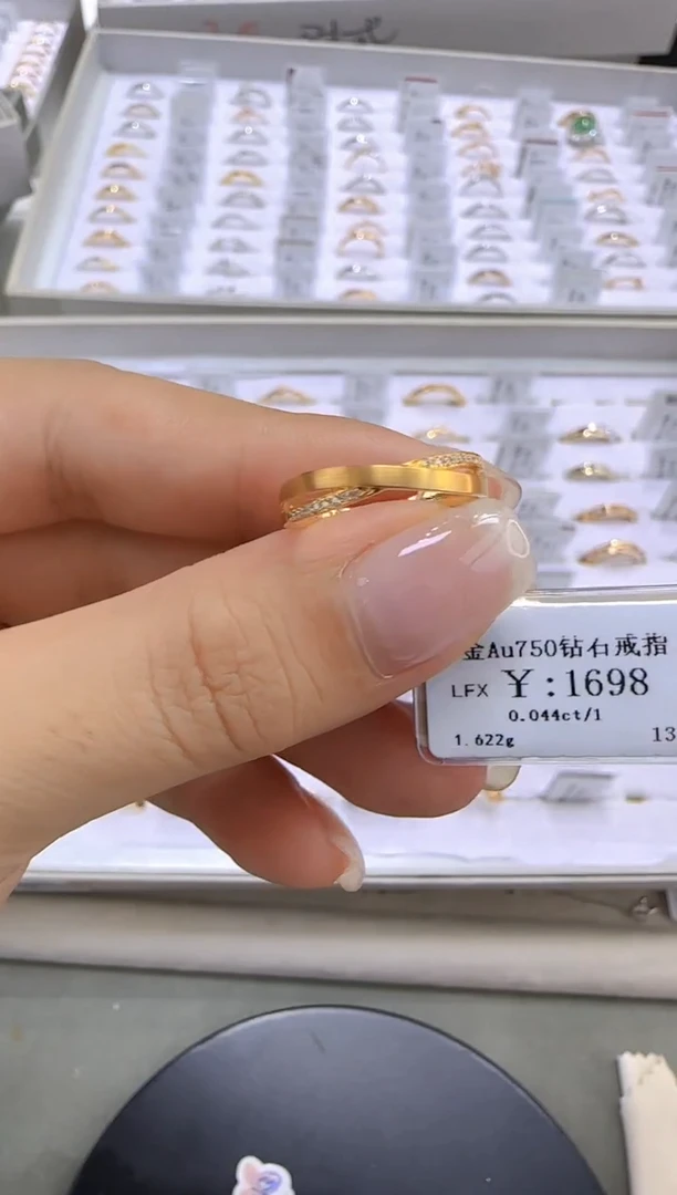 戒指/指环18K金镶嵌钻石18k金戒指1499