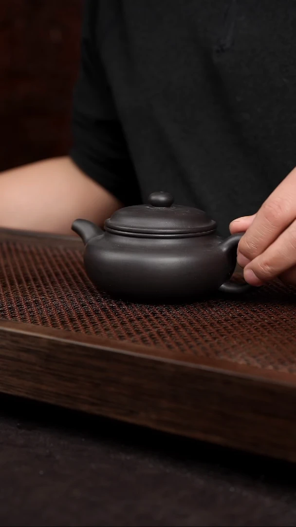 【闪购商品】紫砂茶壶黑料扁腹