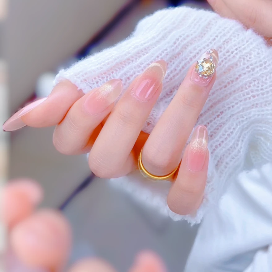 金秋玫瑰纯手工穿戴甲（带工具5件套）气质穿戴式可重复手工穿戴甲