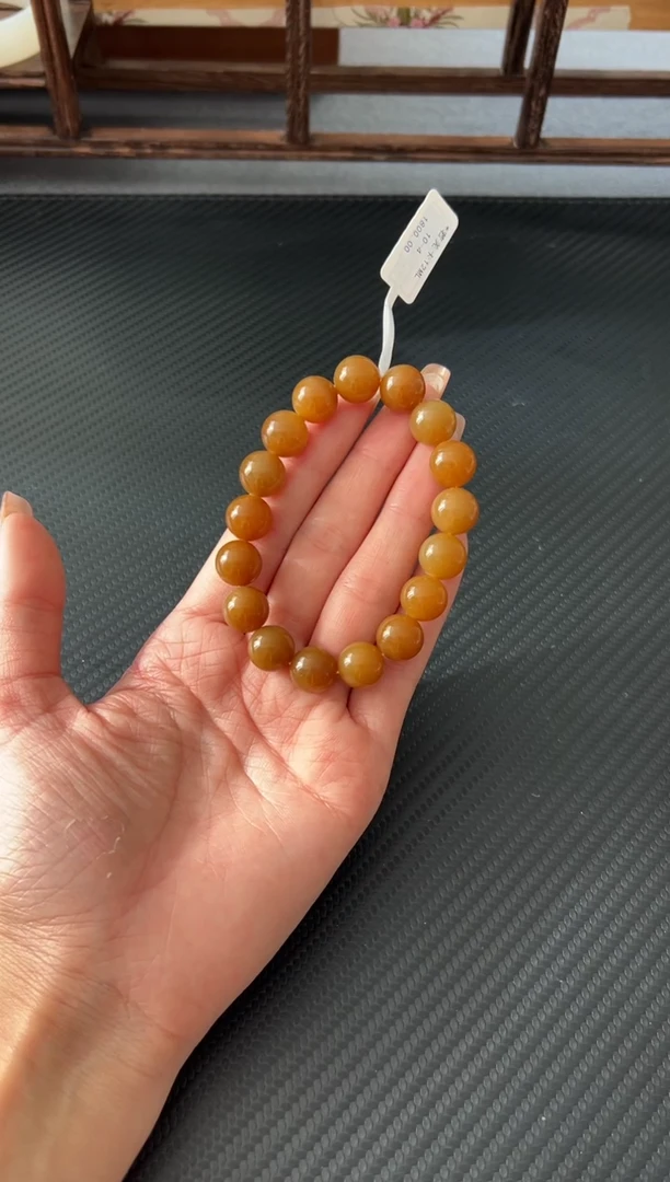 未镶嵌手串和田玉红**娇若羌微色差卡12ML