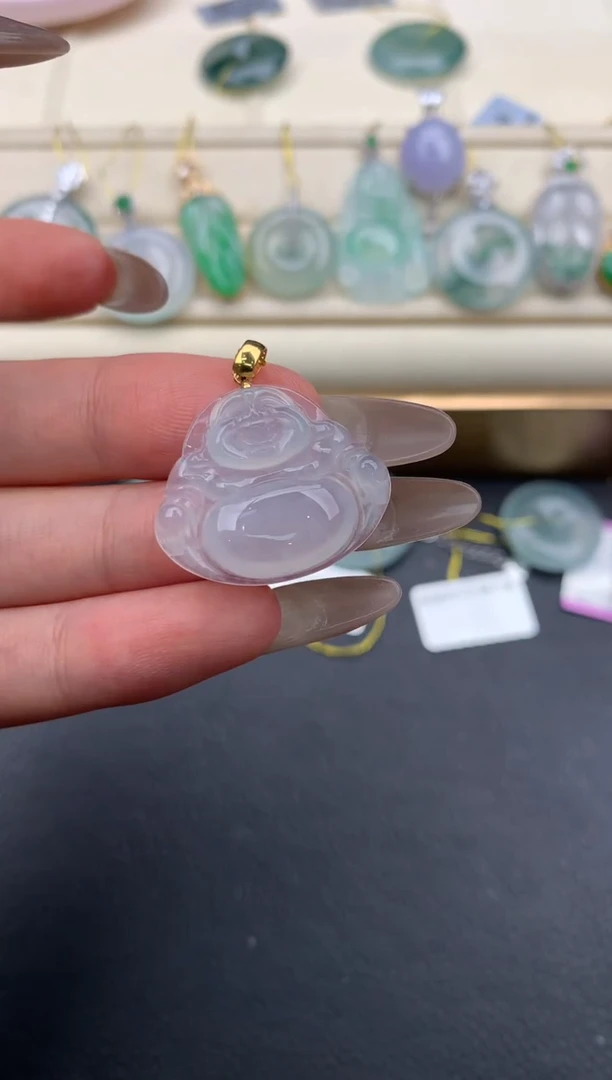 翡翠18K金镶嵌颈饰W503