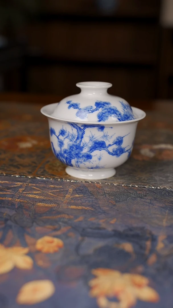 【闪购商品】杯288松竹梅 微瑕微瑕盖碗