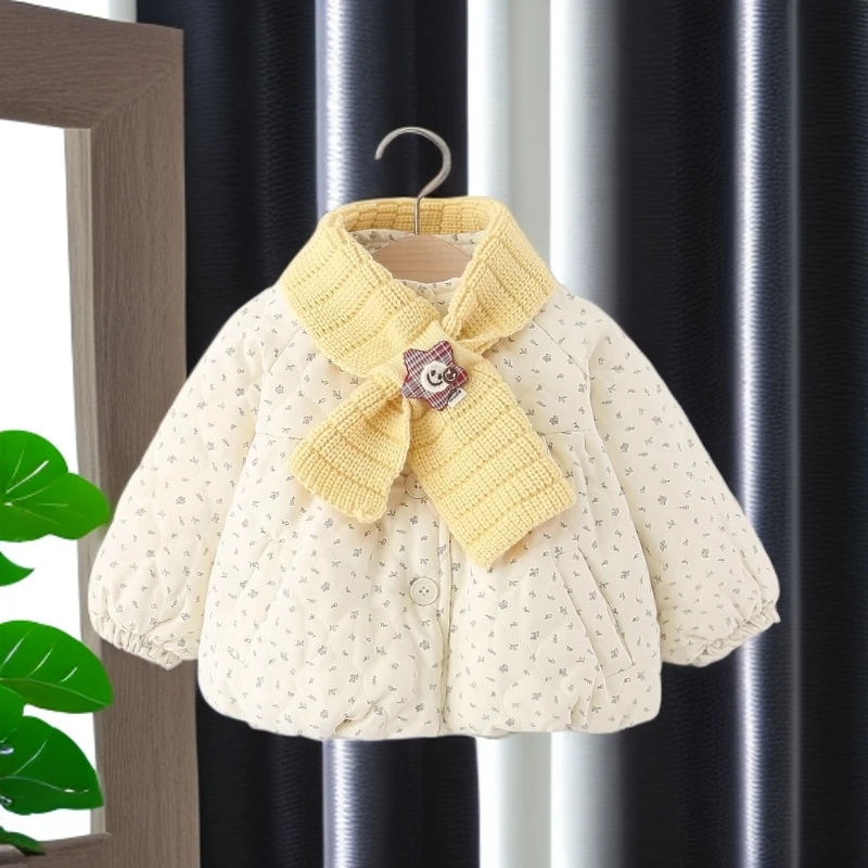 巴拉扣扣婴儿棉服小童棉衣加绒外套秋冬装一岁宝宝洋气轻薄棉袄小