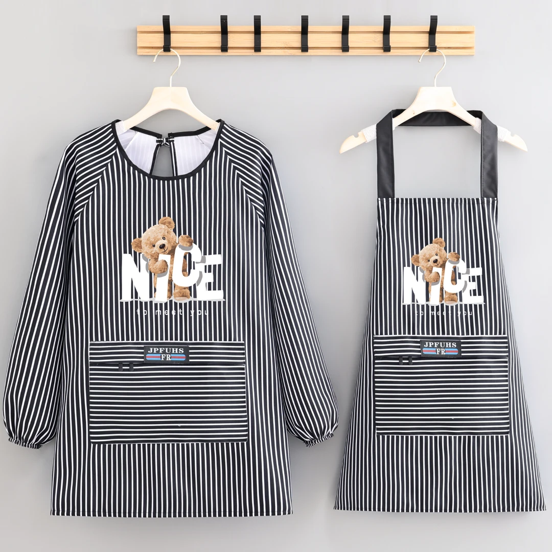 舒适透气防泼水卡通罩衣餐饮上班外穿工作服男女款防油防污围裙