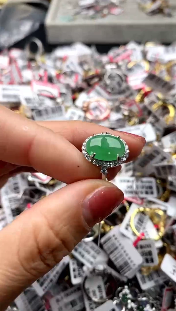 【闪购商品】翡翠戒指银S925镶嵌55555555     6